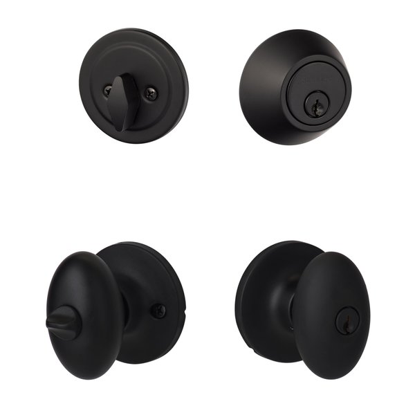 Sure-Loc Hardware Sure-Loc Hardware Arapaho Entry Knobset with KA Deadbolt, Flat Black AR107/DB201 FBL